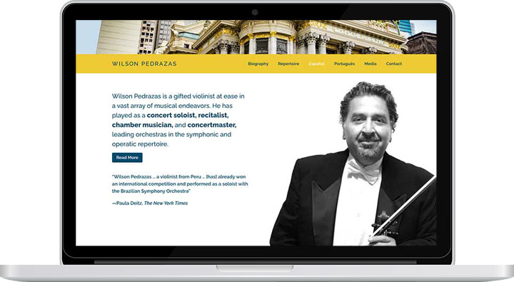 Screenshot of Wilson Pedrazas's website